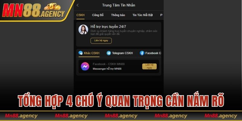 Tổng hợp 4 chú ý quan trọng cần nắm rõ