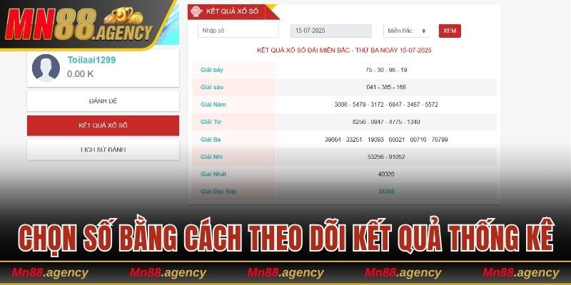 Chọn số bằng cách theo dõi kết quả thống kê