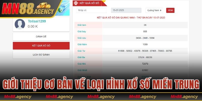 Giới thiệu cơ bản về loại hình xổ số miền Trung