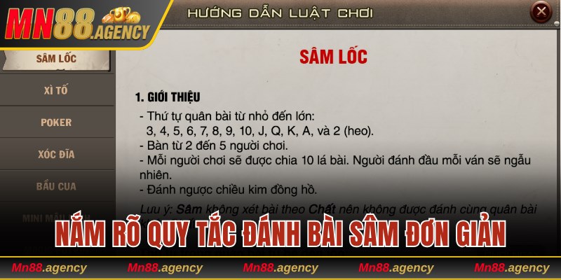 Nắm rõ quy tắc đánh bài sâm đơn giản và dễ hiểu