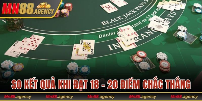 So kết quả khi đạt 18 - 20 điểm là mẹo chơi Blackjack chắc thắng