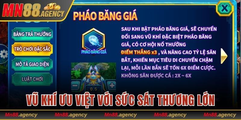 Vũ khí ưu việt với sức sát thương lớn